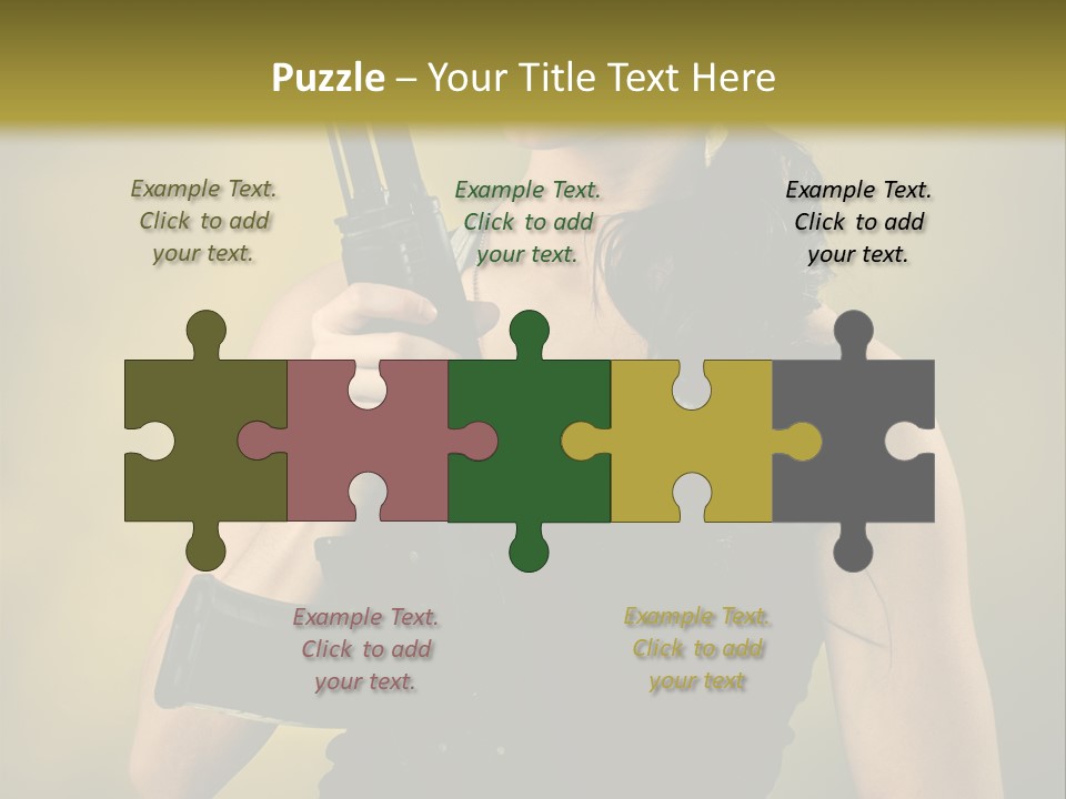 Toughness Sensuality Assault Rifle PowerPoint Template