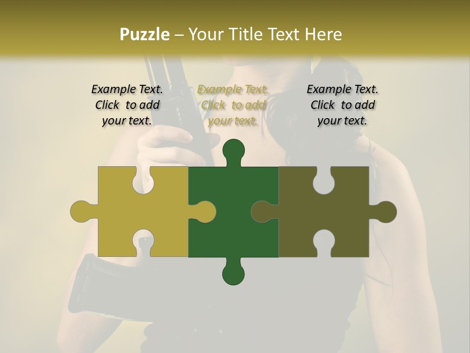 Toughness Sensuality Assault Rifle PowerPoint Template