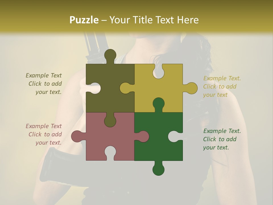 Toughness Sensuality Assault Rifle PowerPoint Template