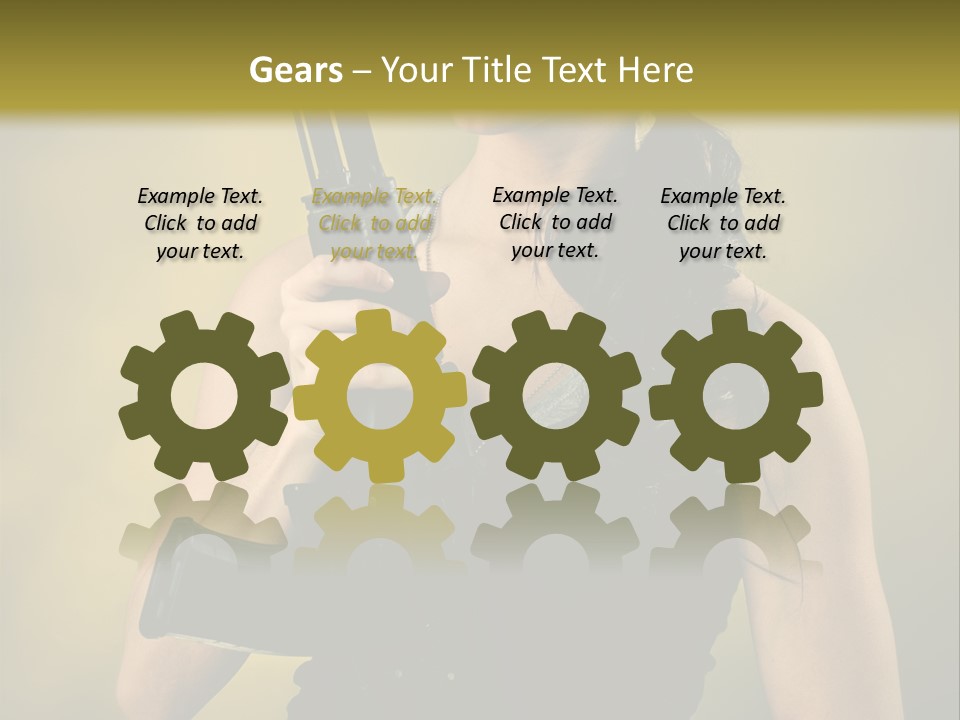 Toughness Sensuality Assault Rifle PowerPoint Template