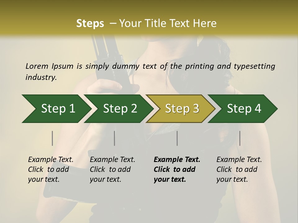 Toughness Sensuality Assault Rifle PowerPoint Template