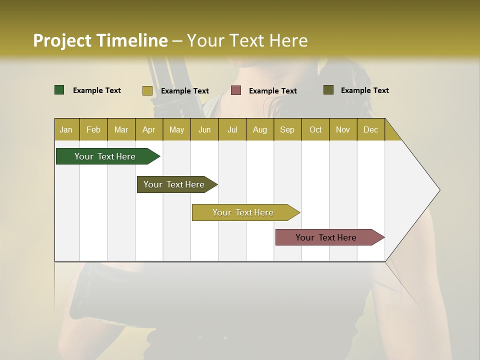 Toughness Sensuality Assault Rifle PowerPoint Template