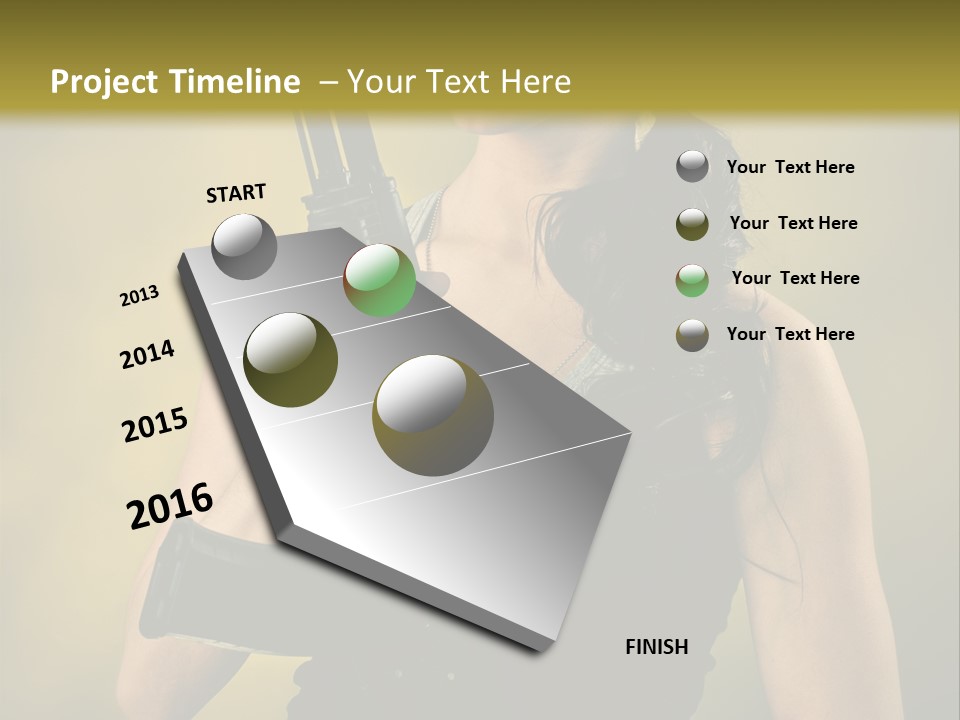 Toughness Sensuality Assault Rifle PowerPoint Template
