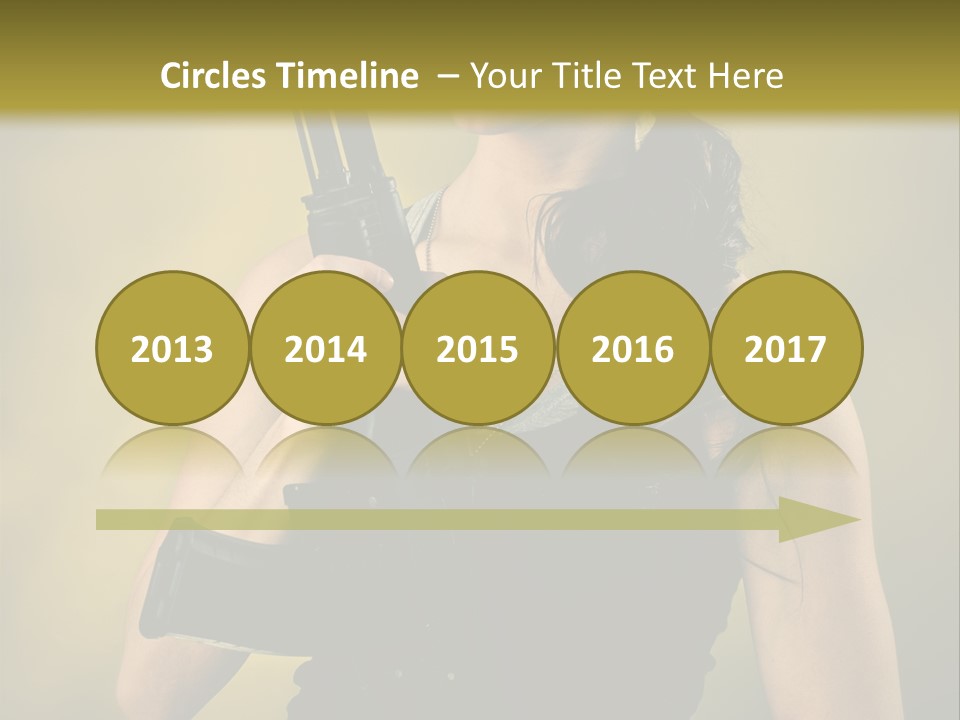 Toughness Sensuality Assault Rifle PowerPoint Template