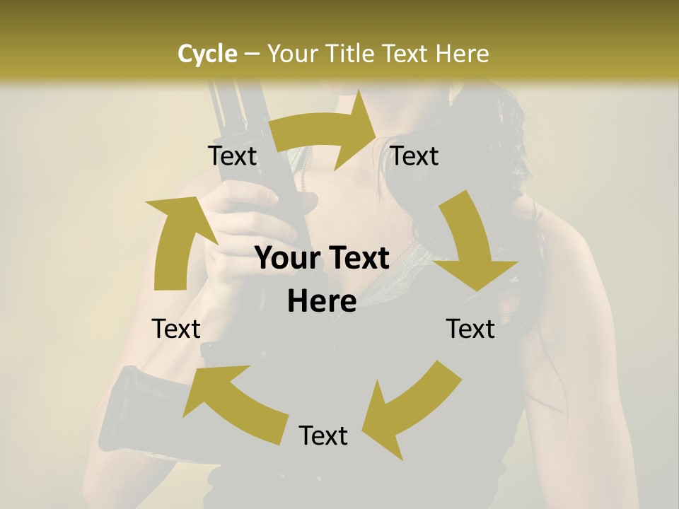 Toughness Sensuality Assault Rifle PowerPoint Template