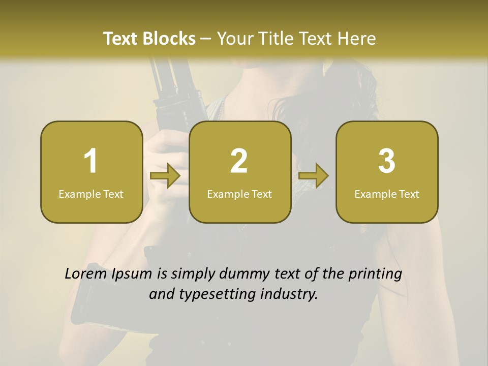 Toughness Sensuality Assault Rifle PowerPoint Template