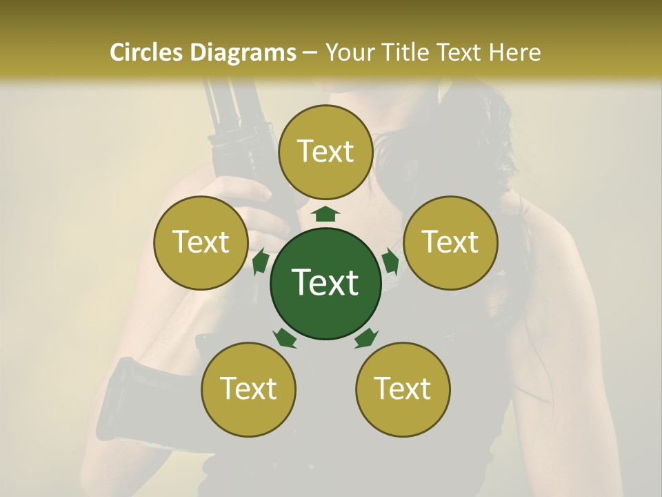 Toughness Sensuality Assault Rifle PowerPoint Template