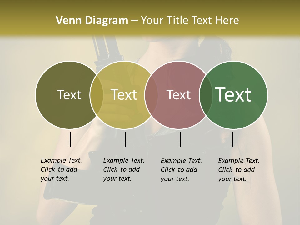 Toughness Sensuality Assault Rifle PowerPoint Template