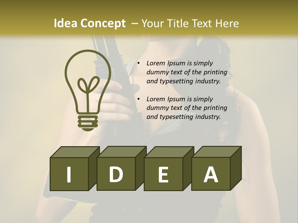 Toughness Sensuality Assault Rifle PowerPoint Template