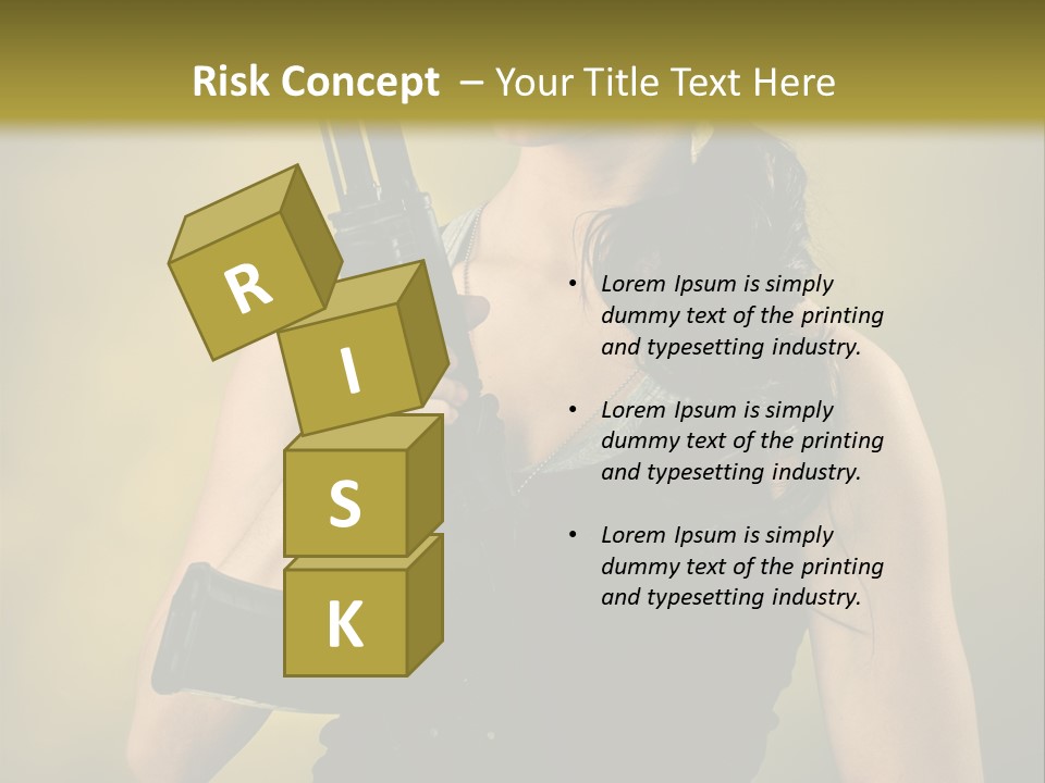 Toughness Sensuality Assault Rifle PowerPoint Template