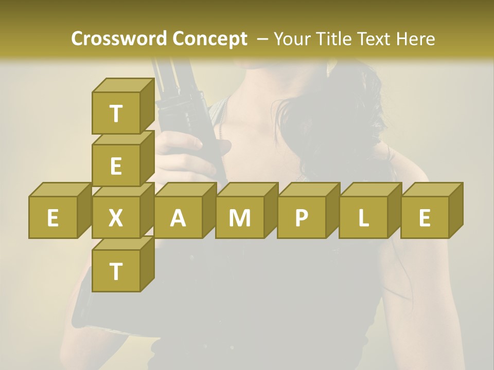 Toughness Sensuality Assault Rifle PowerPoint Template