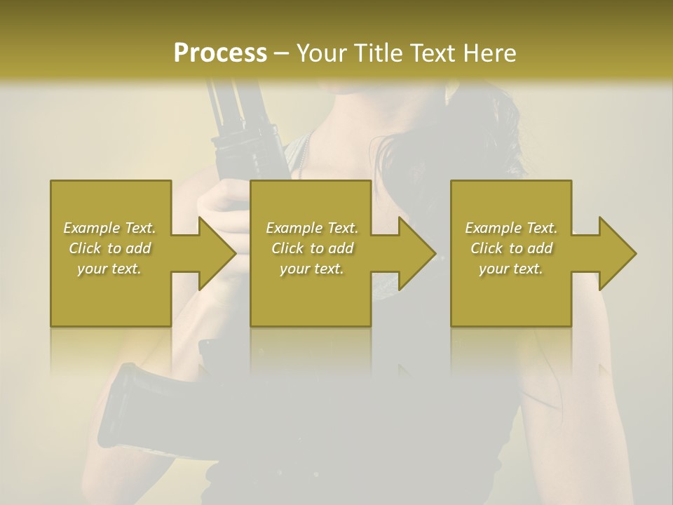 Toughness Sensuality Assault Rifle PowerPoint Template