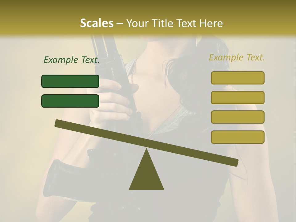 Toughness Sensuality Assault Rifle PowerPoint Template