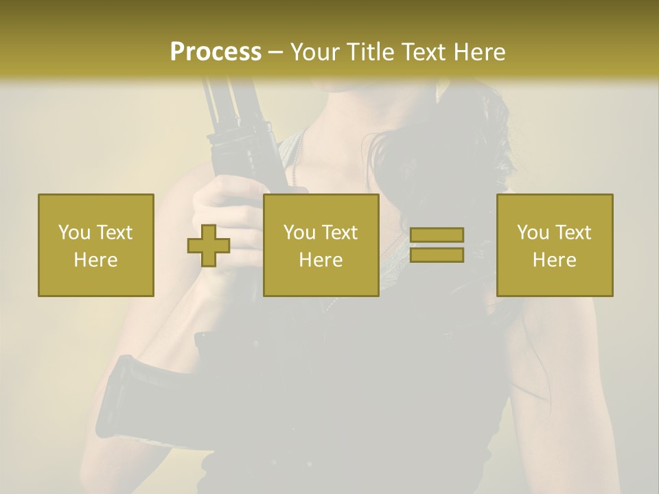 Toughness Sensuality Assault Rifle PowerPoint Template