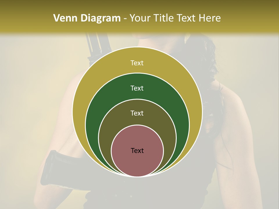 Toughness Sensuality Assault Rifle PowerPoint Template