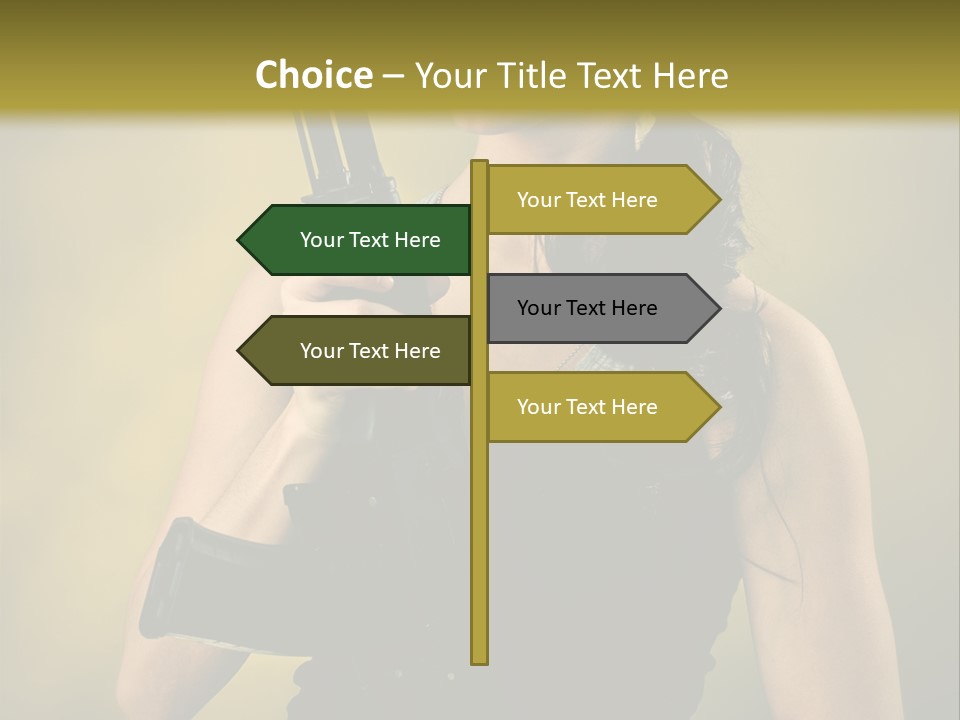 Toughness Sensuality Assault Rifle PowerPoint Template