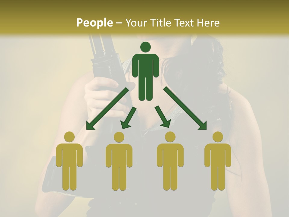 Toughness Sensuality Assault Rifle PowerPoint Template