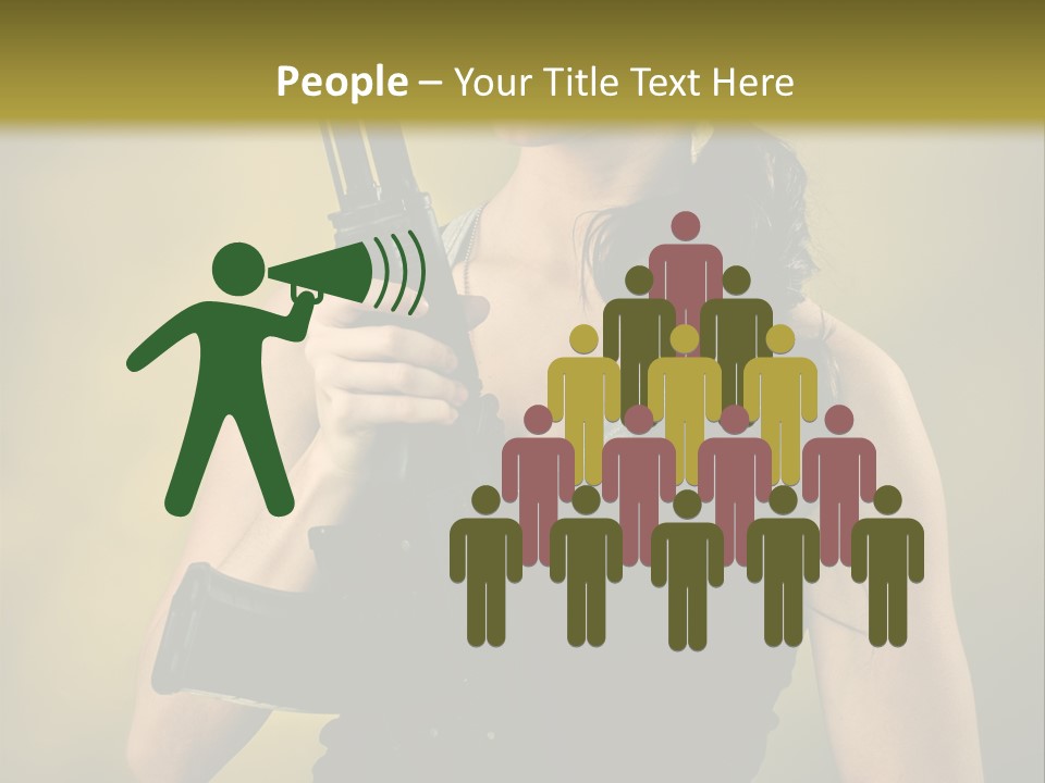 Toughness Sensuality Assault Rifle PowerPoint Template