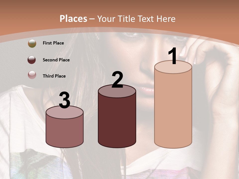 A Woman With Long Hair Is Looking At The Camera PowerPoint Template