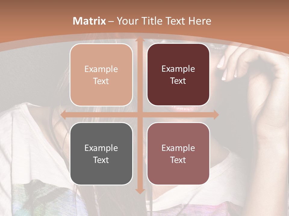 A Woman With Long Hair Is Looking At The Camera PowerPoint Template