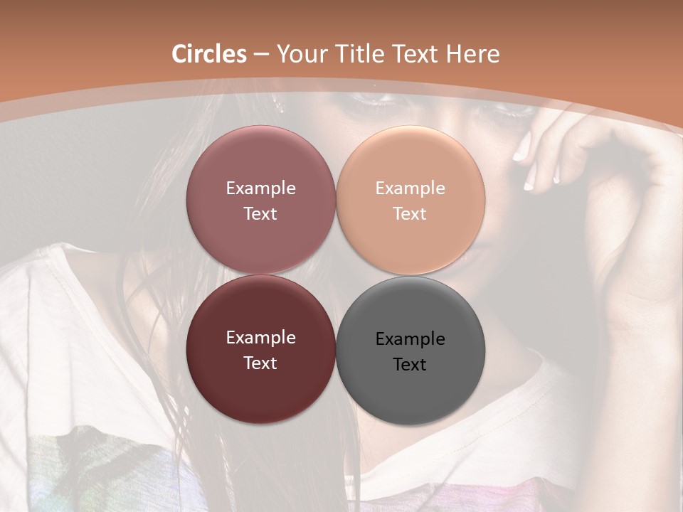 A Woman With Long Hair Is Looking At The Camera PowerPoint Template