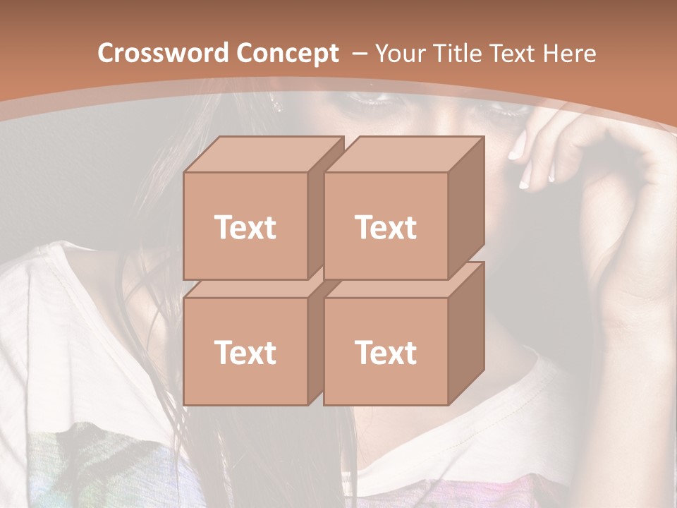 A Woman With Long Hair Is Looking At The Camera PowerPoint Template