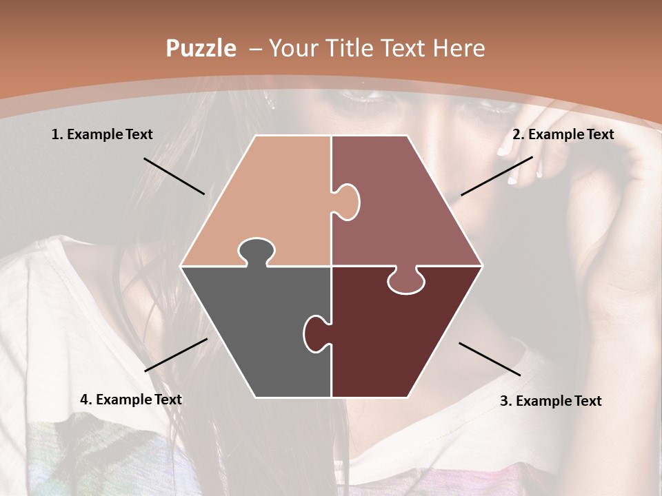 A Woman With Long Hair Is Looking At The Camera PowerPoint Template