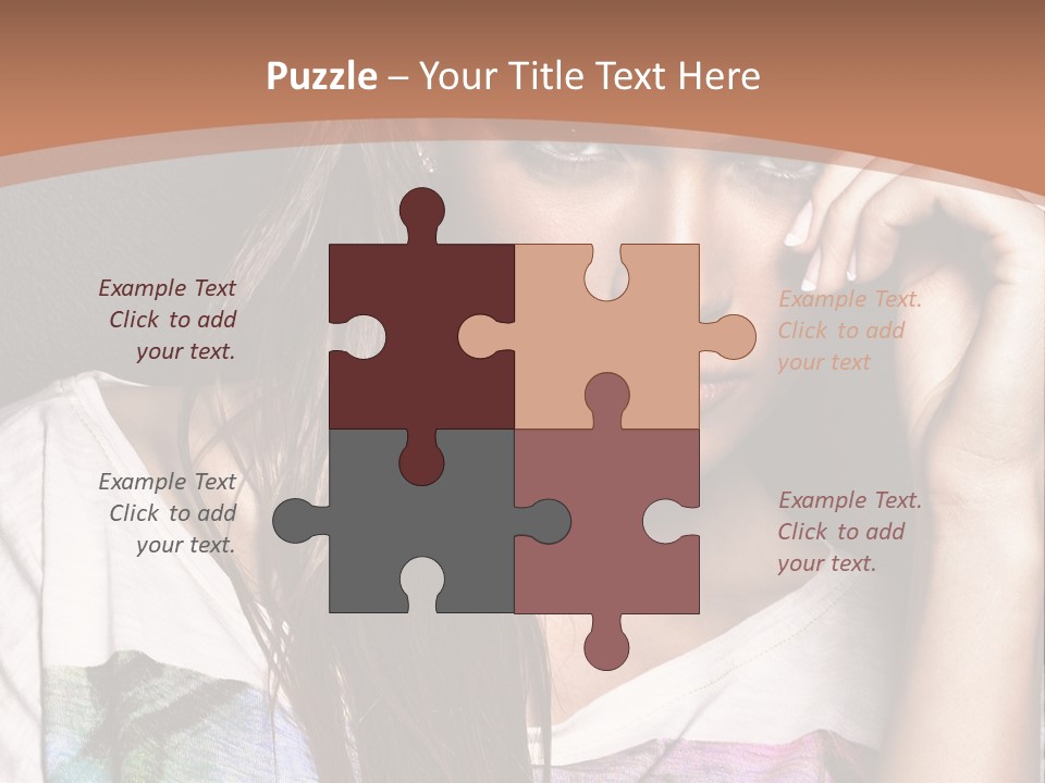 A Woman With Long Hair Is Looking At The Camera PowerPoint Template