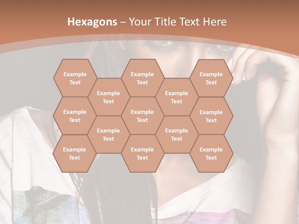 A Woman With Long Hair Is Looking At The Camera PowerPoint Template