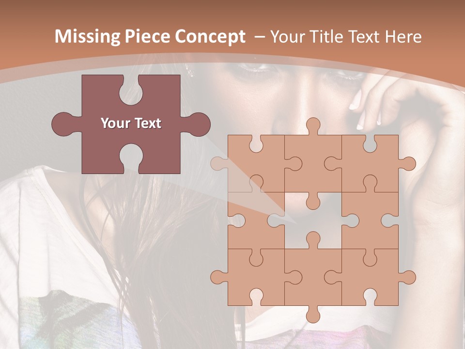 A Woman With Long Hair Is Looking At The Camera PowerPoint Template