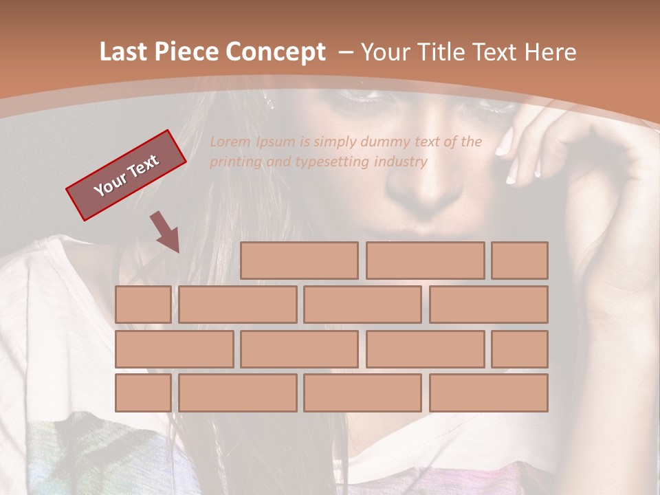 A Woman With Long Hair Is Looking At The Camera PowerPoint Template