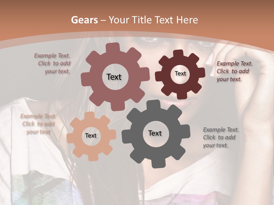 A Woman With Long Hair Is Looking At The Camera PowerPoint Template