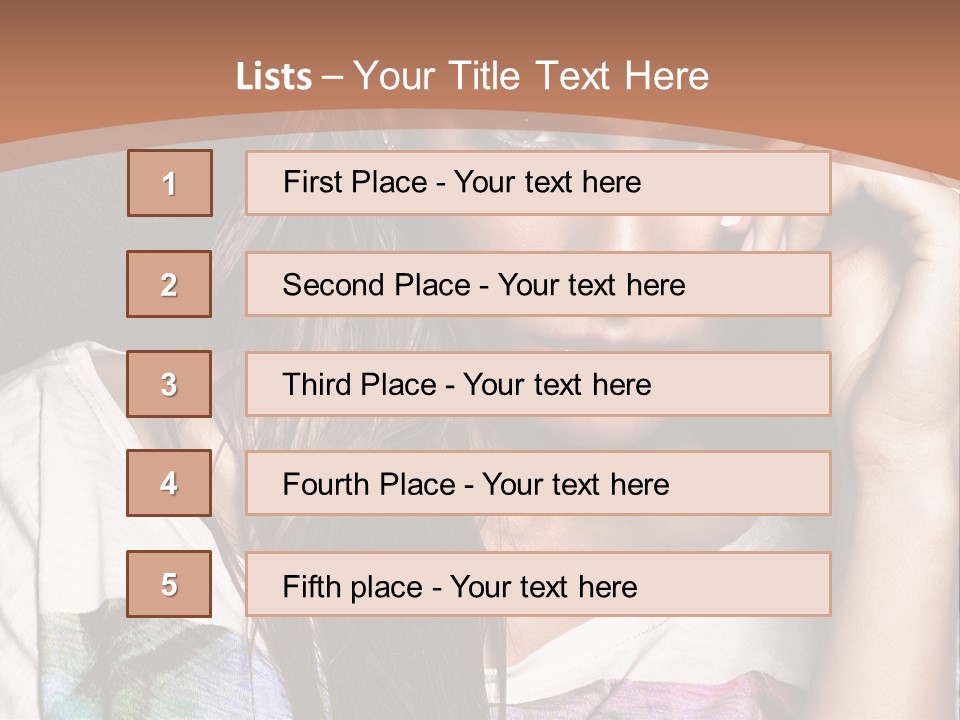 A Woman With Long Hair Is Looking At The Camera PowerPoint Template