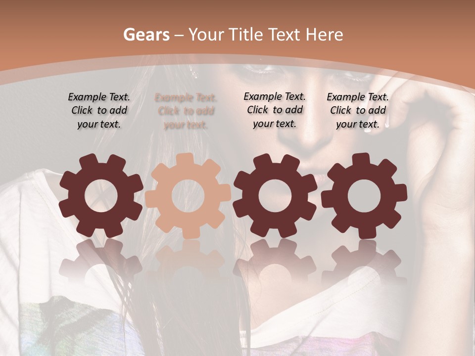 A Woman With Long Hair Is Looking At The Camera PowerPoint Template