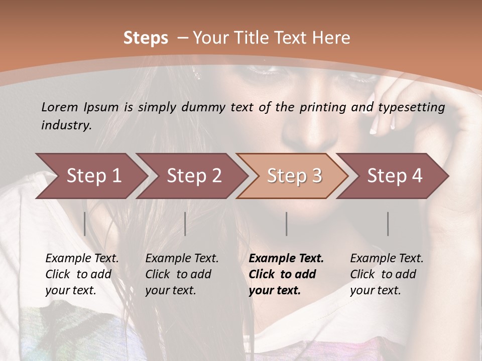 A Woman With Long Hair Is Looking At The Camera PowerPoint Template