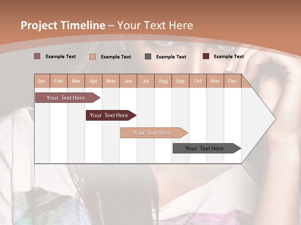 A Woman With Long Hair Is Looking At The Camera PowerPoint Template