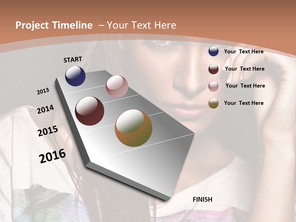 A Woman With Long Hair Is Looking At The Camera PowerPoint Template