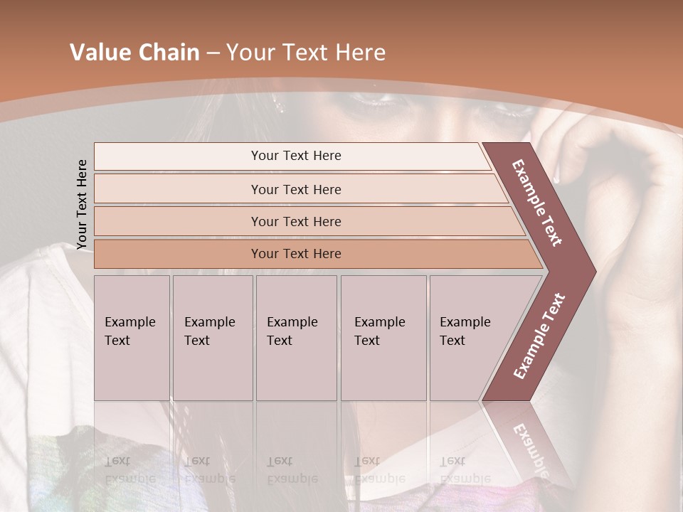 A Woman With Long Hair Is Looking At The Camera PowerPoint Template