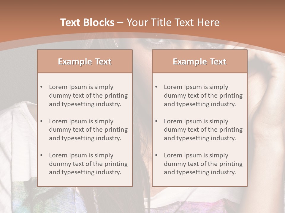 A Woman With Long Hair Is Looking At The Camera PowerPoint Template