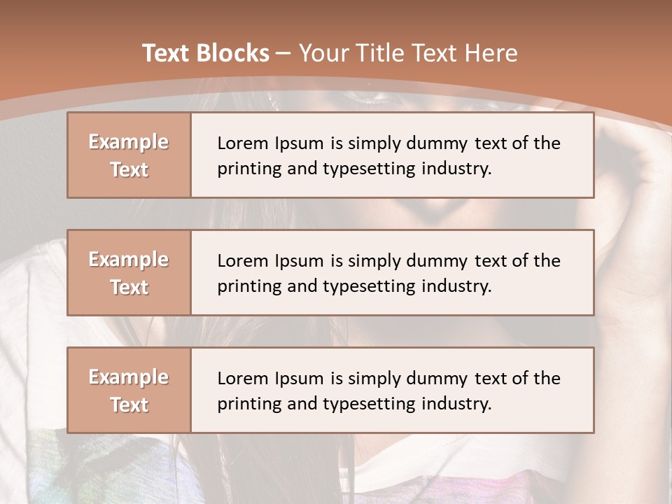 A Woman With Long Hair Is Looking At The Camera PowerPoint Template