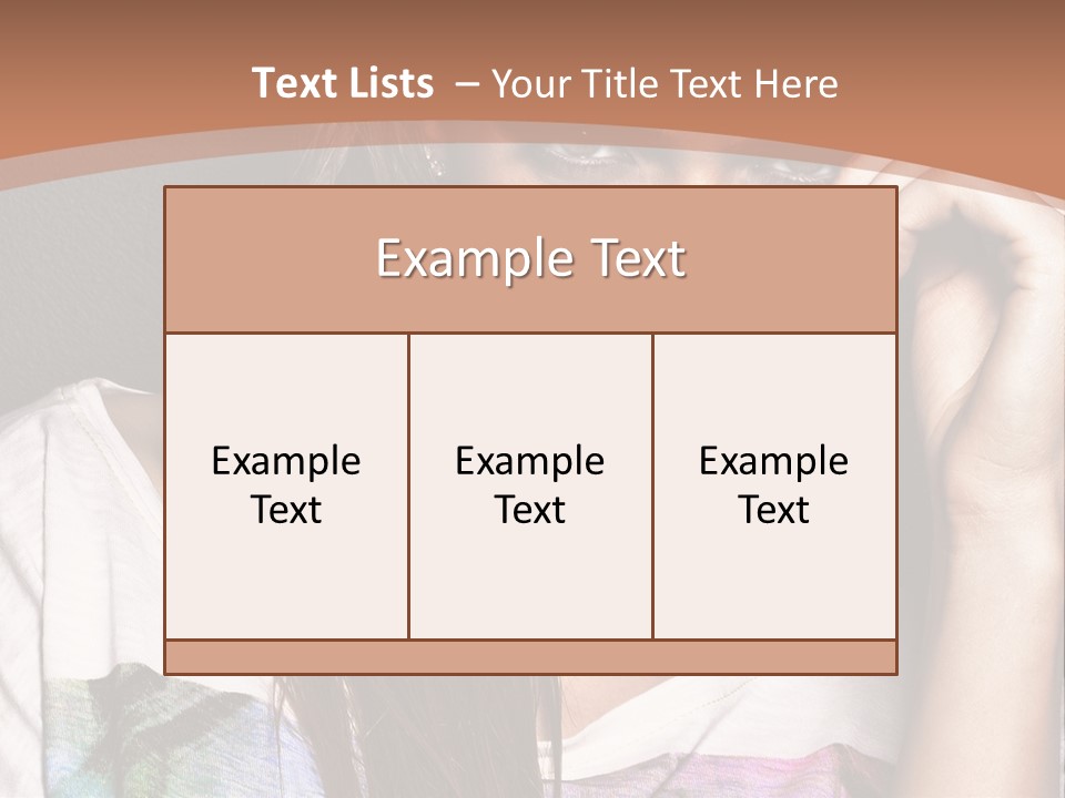 A Woman With Long Hair Is Looking At The Camera PowerPoint Template