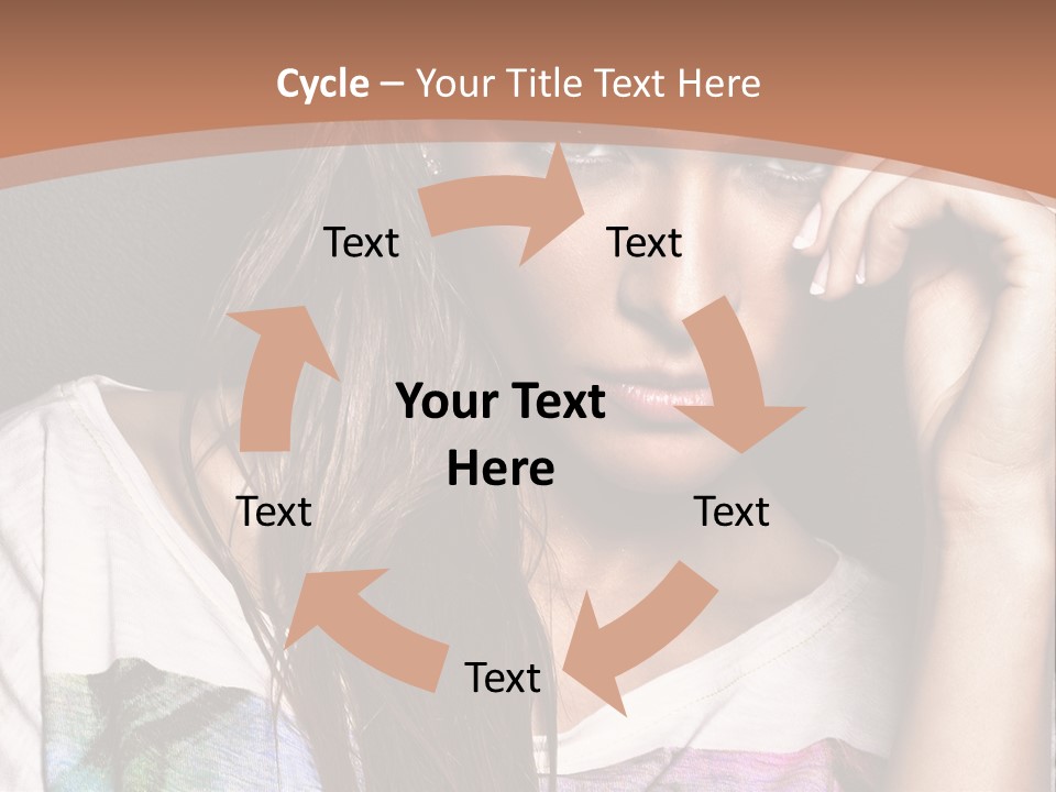 A Woman With Long Hair Is Looking At The Camera PowerPoint Template