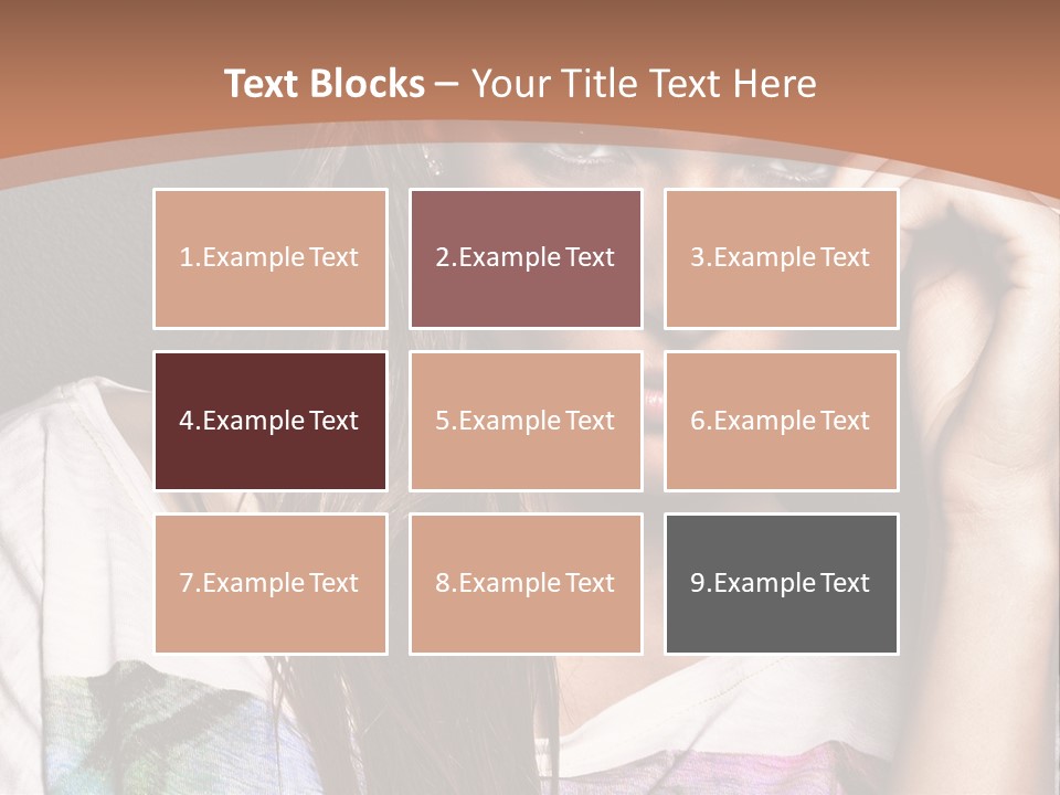 A Woman With Long Hair Is Looking At The Camera PowerPoint Template