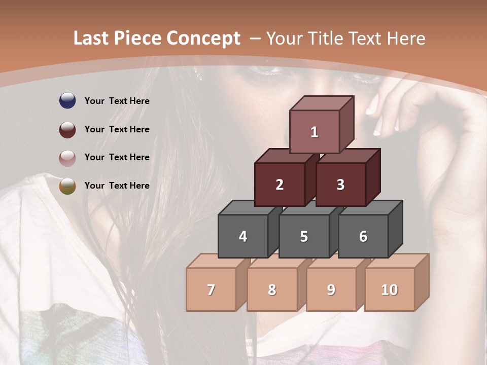 A Woman With Long Hair Is Looking At The Camera PowerPoint Template