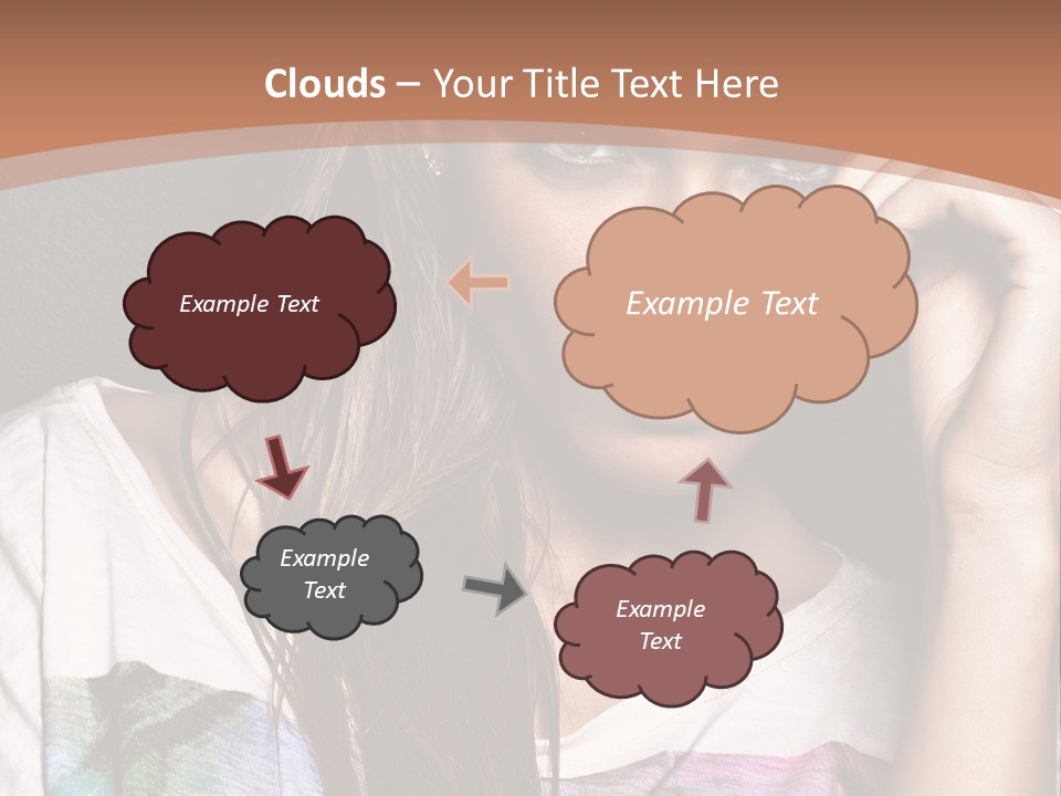 A Woman With Long Hair Is Looking At The Camera PowerPoint Template