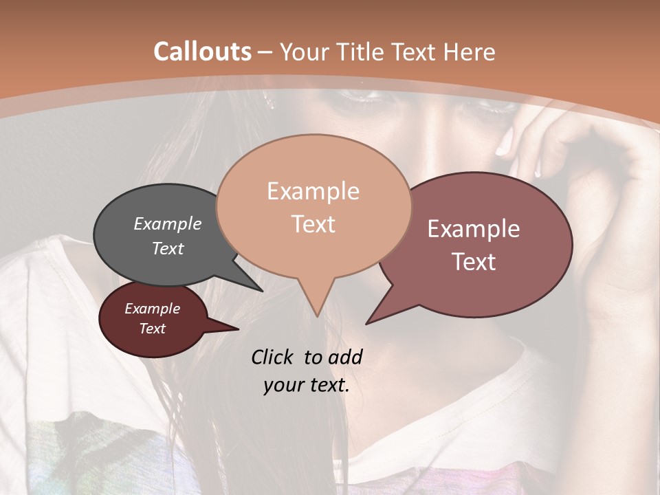 A Woman With Long Hair Is Looking At The Camera PowerPoint Template