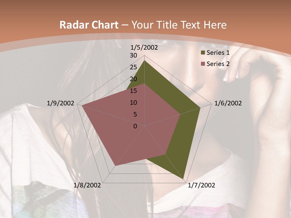 A Woman With Long Hair Is Looking At The Camera PowerPoint Template