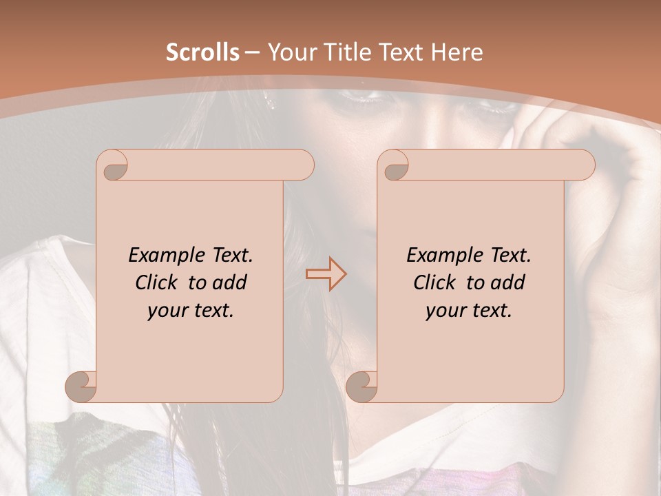 A Woman With Long Hair Is Looking At The Camera PowerPoint Template