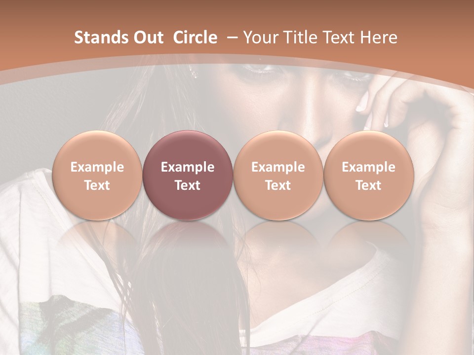 A Woman With Long Hair Is Looking At The Camera PowerPoint Template