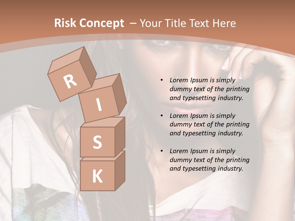 A Woman With Long Hair Is Looking At The Camera PowerPoint Template